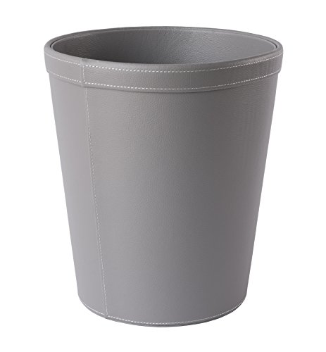 OSCO GRYPUWB29 29 cm Faux Leather Waste Bin - Grey