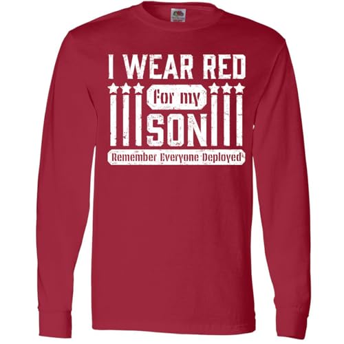 inktastic I Wear Red for My Son- Remember Everyone Adult Long Sleeve T-Shirt