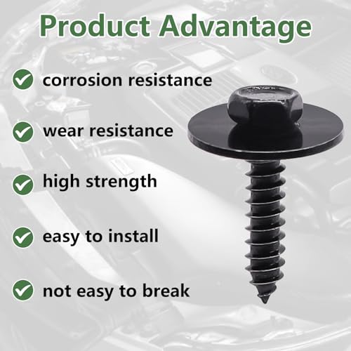 Image of 30Pcs M4.2 Automotive Body Bolt & U-Nut Clips Kit, Multipurpose Fender Bolts Body Fastener Clips for Most Cars Bumper Engine Splash Shield