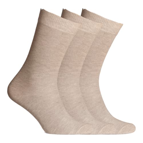 Junix Women’s Crew Casual Cotton Socks 3 Pack Business Dress For Shoe Size 6-9 & 9-12 (Shoe Size: 9-12, Beige) #TOP27