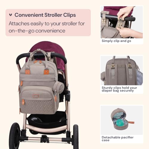 image for BabbleRoo Diaper Bag Backpack - Baby Essentials Travel Tote - Multi Fu
