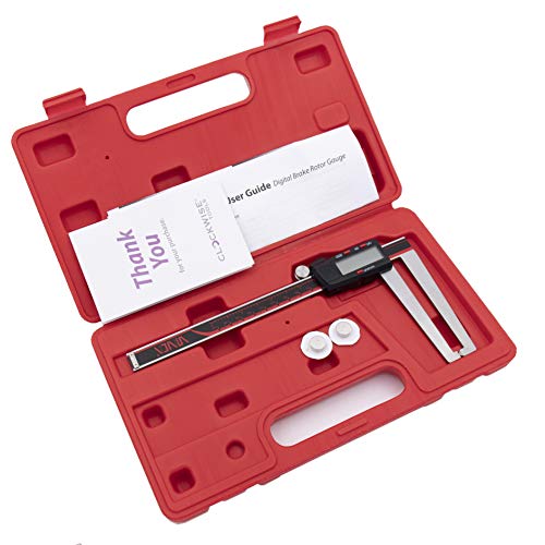 Vinca Drga-0605 Quality Electronic Digital Brake Disc Rotor Gauge Caliper Micrometer Inch/Metric/Fraction 0-6 Inch/150Mm Stainless Steel Red/Black Extra Large Lcd Screen Auto Off Measuring Tool #TOP4