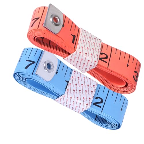 Image of Measuring Tape - Body Measurement Inch Tape - 60 Inches /150 CMs - Double Side Rulers, Fiberglass, Flexible, Portable,Sewing, Dress Making Tailor's Tape -P2 (Blue,Orange)