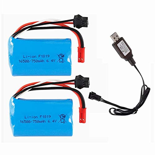 Amazon.co.jp: 6.4V 750mAh リチウムバッテリー + USB充電器 WLtoys