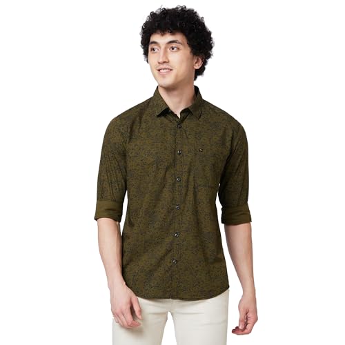 Image of Spykar Printed Full Sleeve Regular Fit Shirt for Men