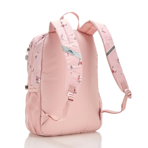 Image of High Sierra Everclass Backpack - Travel or Work Laptop Bookbag with 360 Reflectivity, Dual Water Bottle Pockets & Fits Laptops Up To 15.6 inch, One Size, FLORAL /SOFT PINK