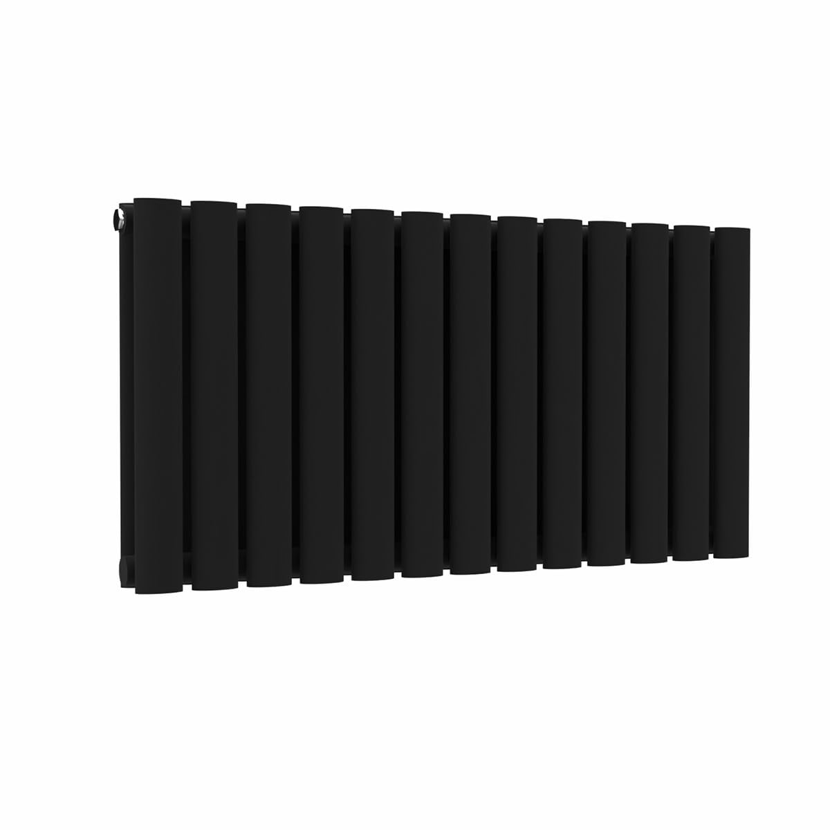 Lux Heat Black Oval Horizontal Double Panel Designer Radiator 400Mm (H) X 780Mm (W)