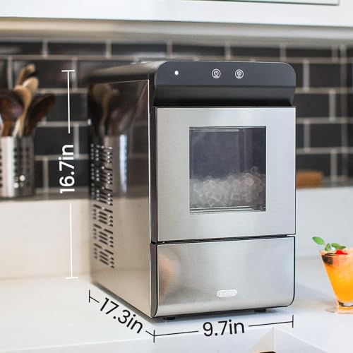 Gevi V2.0 Countertop Nugget Ice Maker, Self-Cleaning Pellet Ice Machine with Stainless Steel Housing,Silver with Viewing Window by Gevi - Image 6