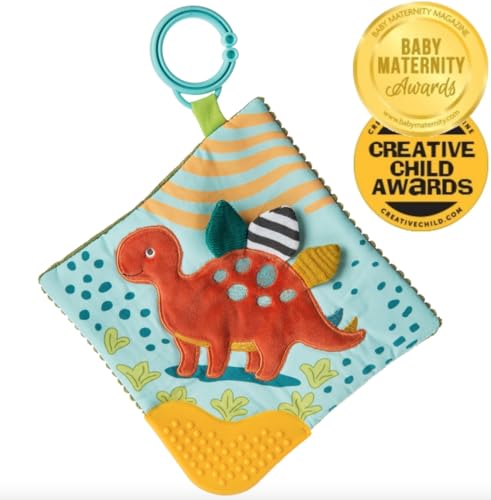 Image of Mary Meyer Crinkle Teether Toy with Baby Paper and Squeaker, 6 x 6-Inches, Pebblesaurus