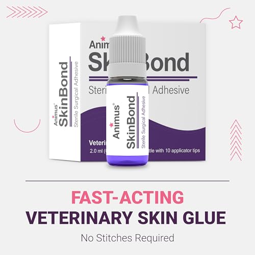 animus skinbond animal skin glue  quick-setting surgical glue  fast-acting bleeding control amp wound closure  flexible amp waterproof wound sealer  2ml amp 10 applications - made in the usa