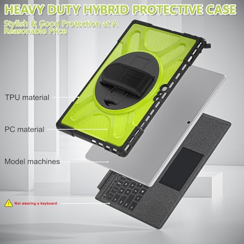 Coque antichoc Surface Pro 7 rotative à 360° avec dragonne ergonomique et protection robuste - 3