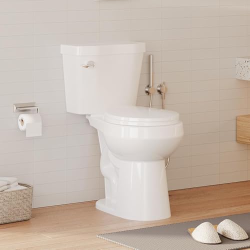 Image of GarveeTech Two-Piece Toilet with Round Bowl, 19 Inch ADA Height for Bathrooms, Soft Close Seat, Toilet with 1.28 Siphonic Flush, 12 Inch Rough In