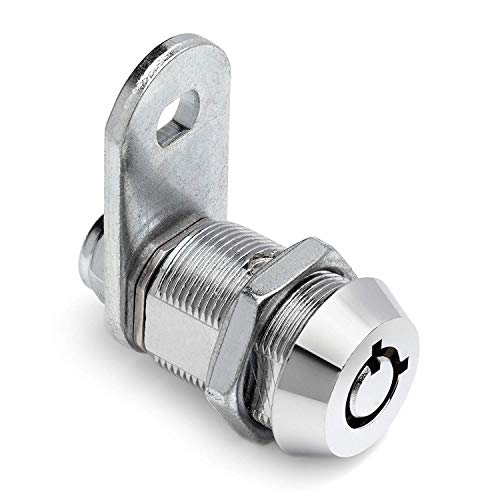 Westway Locks 7/8" Tubular Cam Lock With Chrome Finish - Keyed Alike 4 Pack With 2 Keys, 1 1/4" Cam And Offset Cam Lock - Cabinet Lock, Drawer Lock, Rv Compartment Lock, File Cabinet Lock #TOP7