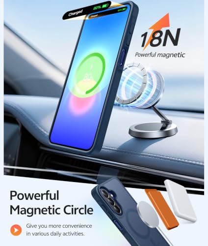 Image of FNTCASE for Galaxy A27 5G Phone Case: for Samsung A27 Cases [Fit for Magsafe] [Screen Protector] Military Grade Drop Protection, Translucent Matte Back, Slim Shockproof Protective Cover - Blue