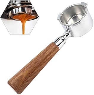 51mm Bottomless Portafilter, Stainless Steel Reusable Coffee Naked Portafilter Replacement for Delonghi ECO 680 685 (Red Acid 1)