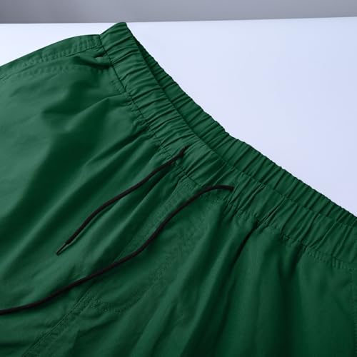 Image of Mens Cargo Shorts Lightweight Stretch Outdoor Hiking Short Gym Casual Shorts Drawstring Elastic Waist Multi Pockets