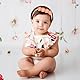Hebterrka 12 Stück Baby Mädchen Stirnbänder, Blumen Stirnband für Baby Mädchen, Nylon Elastisches Haarband, Gänseblümchen Stirnband, Kleinkind Haaraccessoires