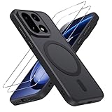 ZhuoFan Für OnePlus 15 Hülle mit 2 Panzer Schutz, Kompatibel mit MagSafe, Stoßfest Kratzfest Schutzhülle, Matt Transluzente Magnetisch Handyhülle für OnePlus 15 Case, Anti-Vergilbung,Schwarz