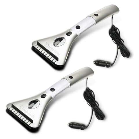 Zento Deals Heated Car Window Snow/Ice Scraper with Light - Extendable 12V LED Light with 15.8 feet Long Cord (2) Cover
