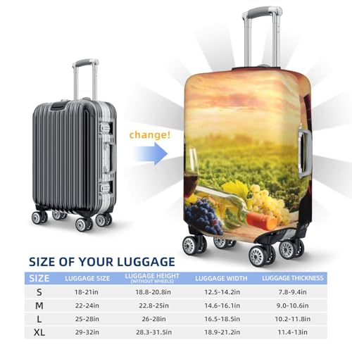 Red Wine Glasses For Travel Luggage Cover Suitcase Protector Fits 18-32 Inch Travel Luggage Protector Elastic Luggage Anti-Scratch Suitcase Cover4