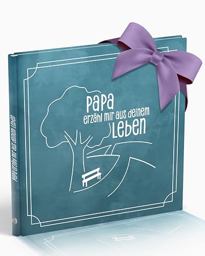 Silberknopf® Papa erzähl mir von deinem Leben | Erinnerungsbuch zum Ausfüllen | Papa Geschenk Geburtstag | Familienbuch | Vatertagsgeschenk für Papa | Geschenk für Papa | Buch zum Vatertag