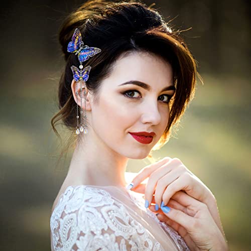 Bbto HAO-FBM-12175 8 Pcs Tassel Butterfly Hair Clips Halloween 3D Butterfly Hair Pins Cute Organza Hanging Ear Butterfly Hair Accessories thumb #1