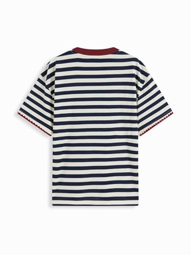 Image of CIDER Women Striped Tops Oversized Loose Crew Neck T-Shirts Short Sleeve Casual Summer Tee Shirts