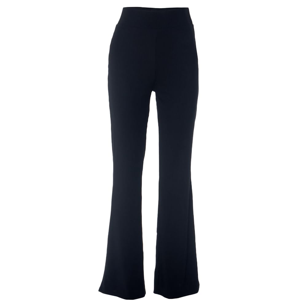 Pluto Fox Womens High Elastic Business Work Trousers Long Straight Suit Pants High Waist Slim Flared Pants Casual