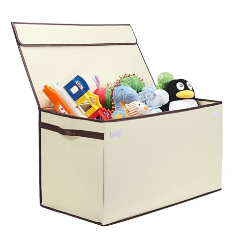 Great Useful Stuff G.U.S. Large Collapsible Toy Box | Toy Organizers, Storage bin, basket with Lid | Sturdy 600D Polyester Toy Chest | Durable, Storage Box for Kids’ Playroom | 30