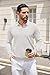 COOFANDY Men's Knit Polo Sweater Long Sleeve Casual Collared Quarter Button Golf Waffle Textured Sweater White