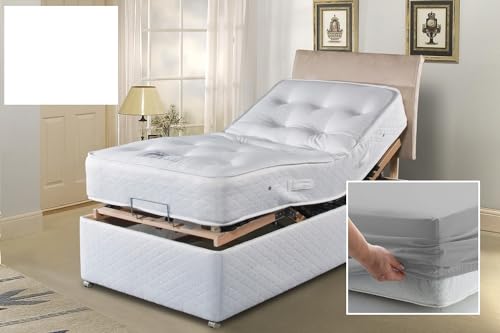 ELECTRIC BED 3' X 6' 6" EXTRA LONG SINGLE FITTED SHEETS (36" X 78") 22 COLOURS 300TC (White, 10").