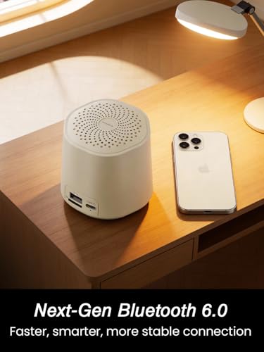 Image of HAMMER Drop Go Portable Indoor Bluetooth Speaker | 5W RMS Output | Bluetooth 6.0 | Up to 32H Playtime | Twin Pairing | Made in India | Type-C Fast Charging | Built-in Mic | TF Card, USB Support- Beige