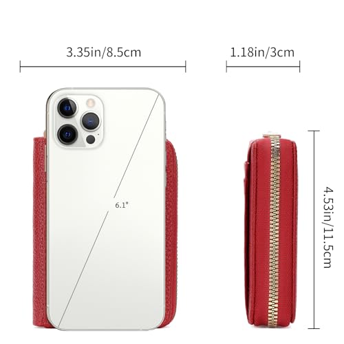 Image of GAEKEAO Wallet Women RFID Blocking Leather Small Compact Zip-Around Credit Card Holder with ID Window & Zipper Pocket