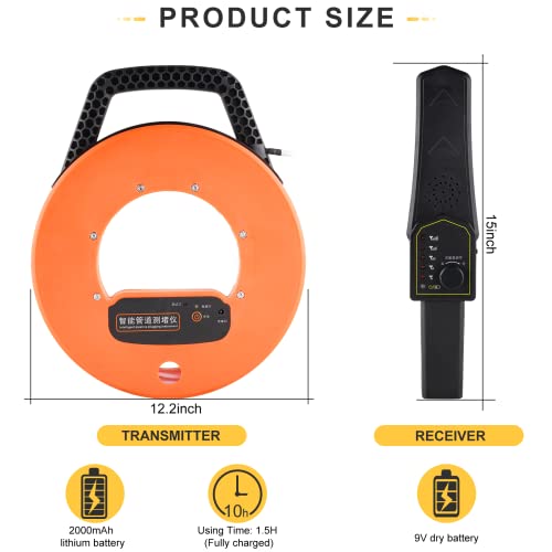 Wall Pipe Blockage Detector Adjustable Sensitivity Pipeline Detector, Pipe Locators Pipe Scanner For Pvc Metal Water Pipes (30M) #TOP2