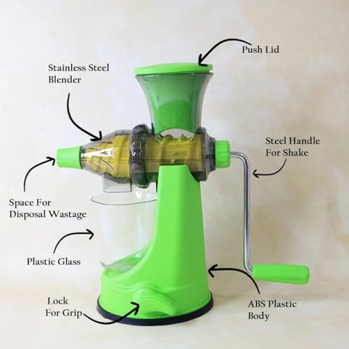 Image of SUPERMOM Vegetable Juicer Machine for Home - Manual Hand Press Fruit & Vegetable Juicer, Portable Non-Electric Juice Extractor, Durable & Easy to Use Juicer for Healthy Fresh Juices (Mix Colour)