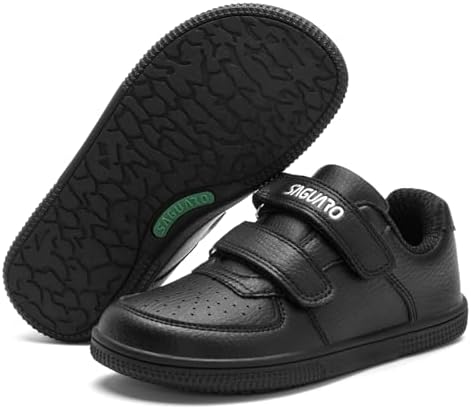 SAGUARO Kinder Barfußschuhe mit Klettverschluss, Breiter Zehenbox und Zero-Drop-Sohle, für Alltag, Kindergarten und Outdoor