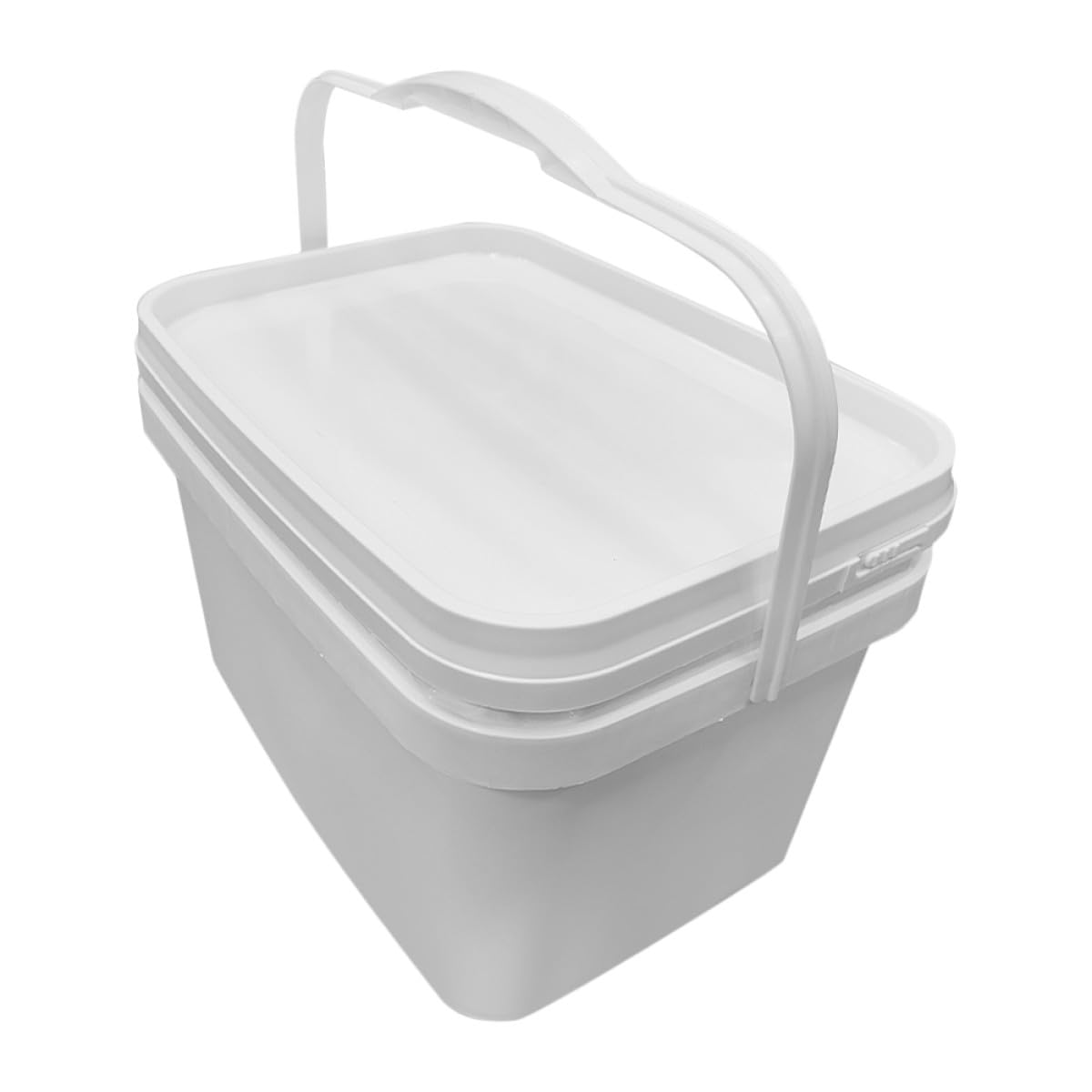Uonlytech Secchio la Vernice Bianco da 10l in Plastica Pp con Coperchio e Manico Facile da Trasportare per Uso Multifunzionale e Conservazione