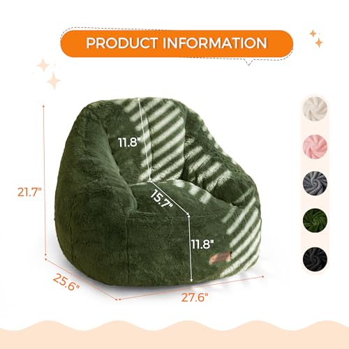 image for MAXYOYO Kids Bean Bag Chair, Comfy Bean Bag Sofa with Back Support, Fa