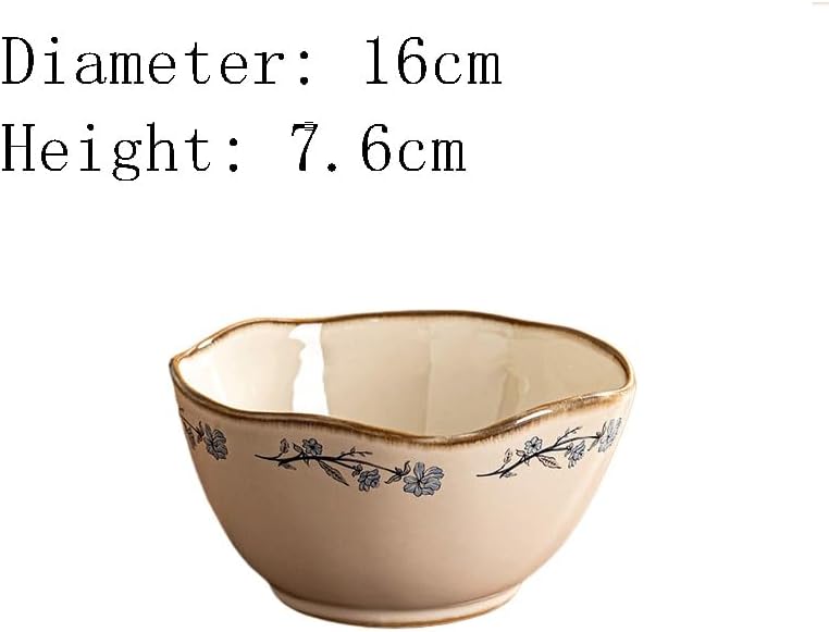 Household Underglaze Painted Ceramic Tableware Bowls for Rice Salads Pasta