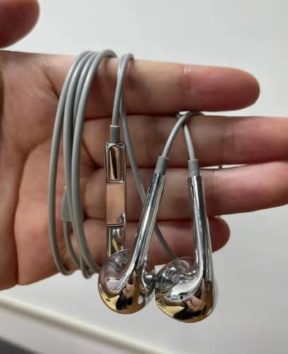 Image of Type C Wired Earphones MFi Certified | Support All Android and Apple iPhone Series, Built-in Mic and Remote | Electoplated Silver Chrome Wired Headphones Earbuds
