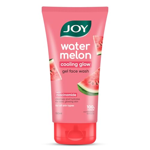 Image of Joy Watermelon Cooling Glow Gel Face Wash with Niacinamide & Glycerine | Hydrating Daily Facial Cleanser for Glowing Skin | Removes Dirt, Oil & Impurities | For All Skin Types | 150ml