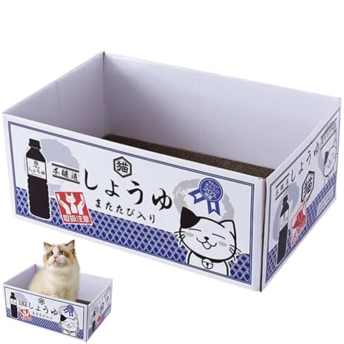 Maison en carton pour chat avec grattoir durable et cachette lapin - 2