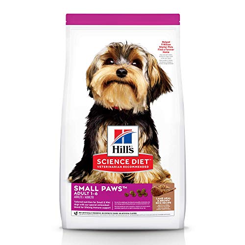 Hill's Science Diet Dry Dog Food, Adult, Small Paws for Small Breed Dogs, Lamb Meal & Brown Rice, 15.5 lb. Bag