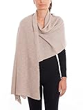Sehr bequem und warm Dalle Piane Cashmere - Stola aus 100% Kaschmir - für Frau, Farbe: Beige, Einheitsgröße