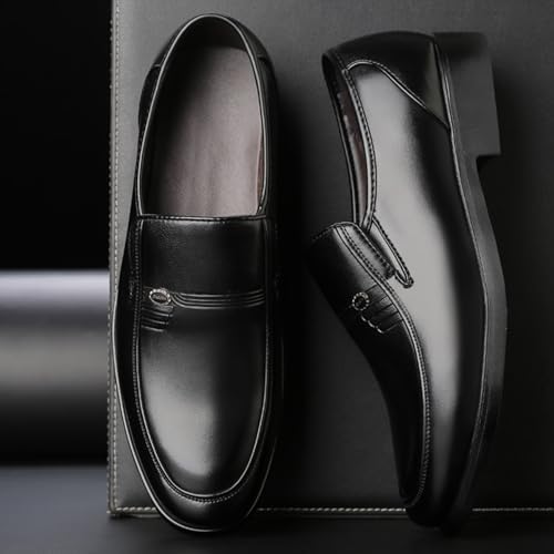 Mens Loafers Black Dress Shoes Classic Comfort Slip On Moccasins Non-Slip Business Office Formal Shoes for Men4
