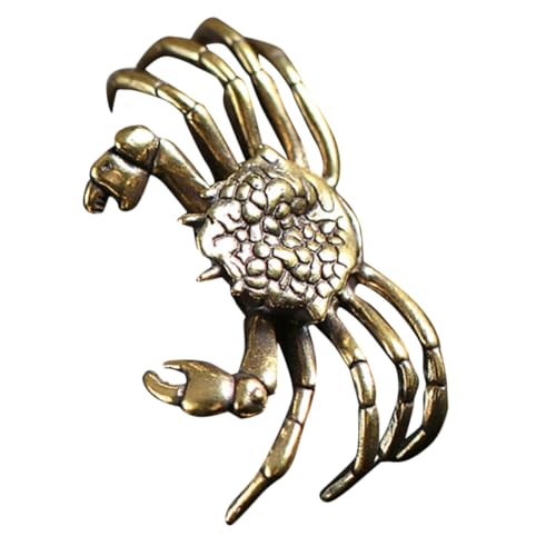 CHICAMPERA 真鍮製ヴィンテージカニ置物 屋内卓上装飾 レトロデザイン 小型工芸品 家やオフィス向けインテリアアクセント