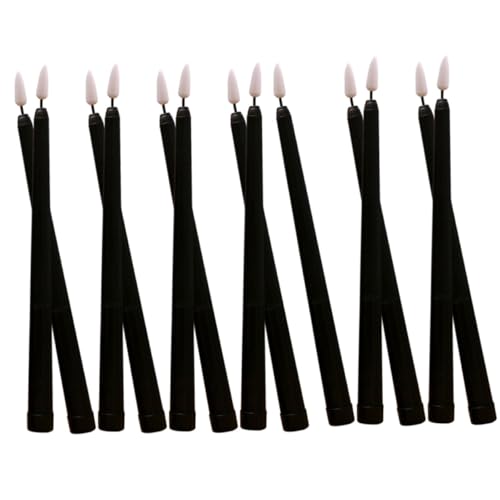 Velas Cónicas LED Pilas Negras Decorativas Candelabro Mesa