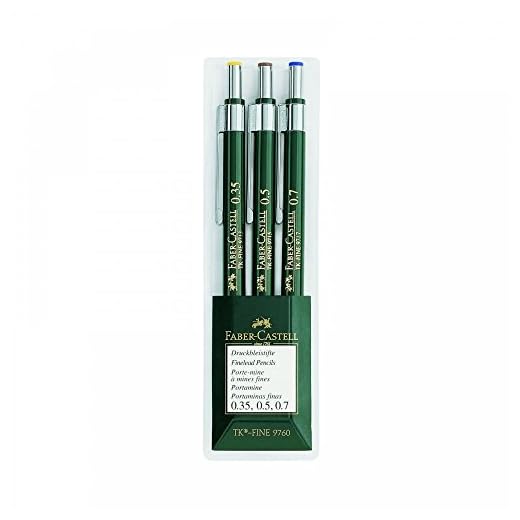 Faber-Castell TK-Fine-9713 Mechanical Pencils Wallet of 3-0.35, 0.5, 0.7mm