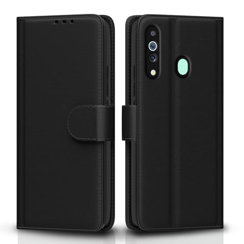 Image of Pikkme Samsung Galaxy M30 Flip Case Leather Finish | Inside TPU with Card Pockets | Wallet Stand and Shock Proof | Magnetic Closing | Complete Protection Flip Cover for Samsung Galaxy M30 (Black)