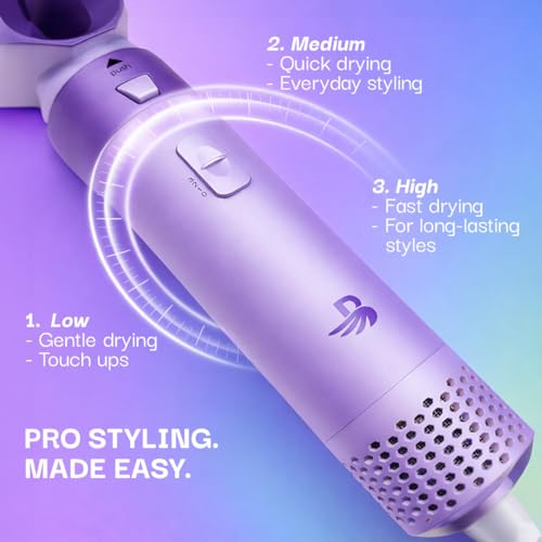 Image of Bombae Hairess Pro 5-in-1 Hair Multistyler for Women | 1000W Hot Air Brush with Ionic tech & Curling Styler with Auto Wrap and Bi-directional Curls |Blow Dry, Curl, Smooth & Volumise | 3 Heat Settings | Interchangeable Styling Attachments